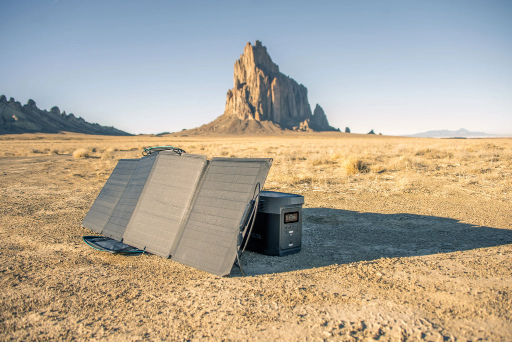 EcoFlow 110W camping portable solar panel outdoor use