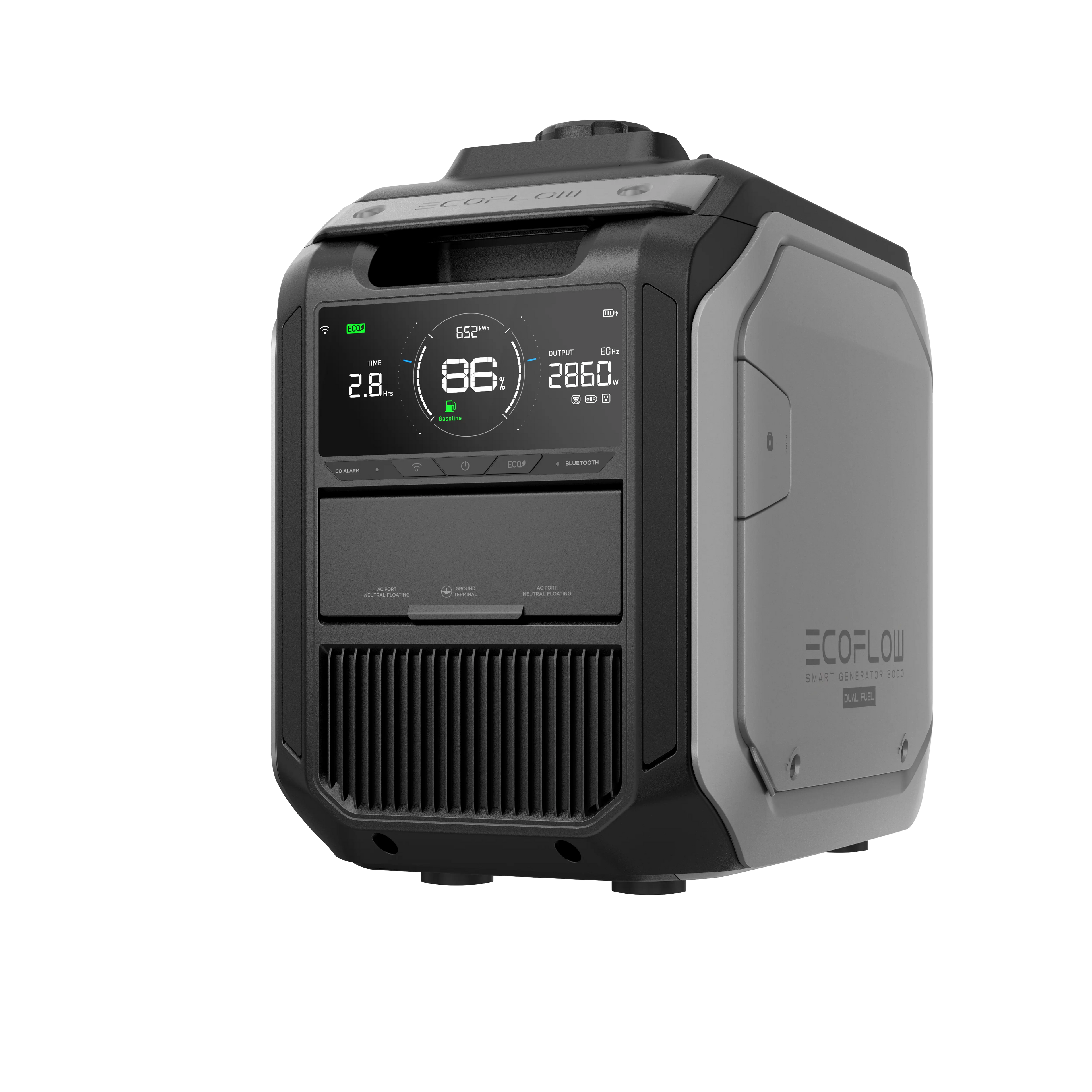 EcoFlow Smart Generator 3000 dual fuel portable generator front view