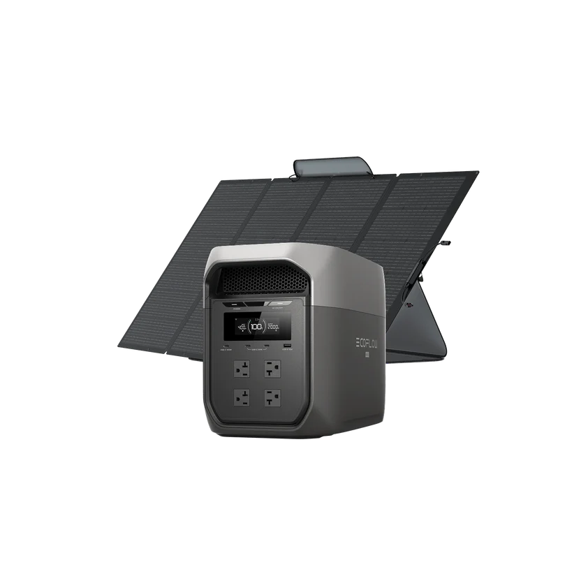 EcoFlow DELTA 3 Max 2kWh 400W Solar Backup Kit with portable power station and 400W solar panel